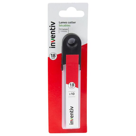 10 lames de cutter sécables SK5 18 mm - INVENTIV