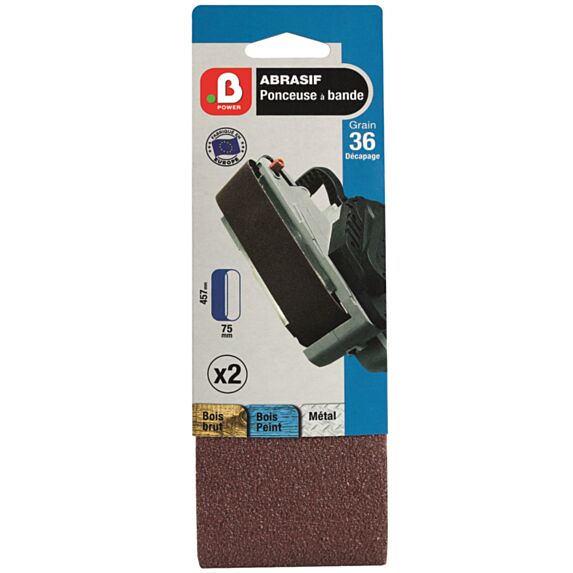 2 bandes de ponçage G36 75x457 - B POWER