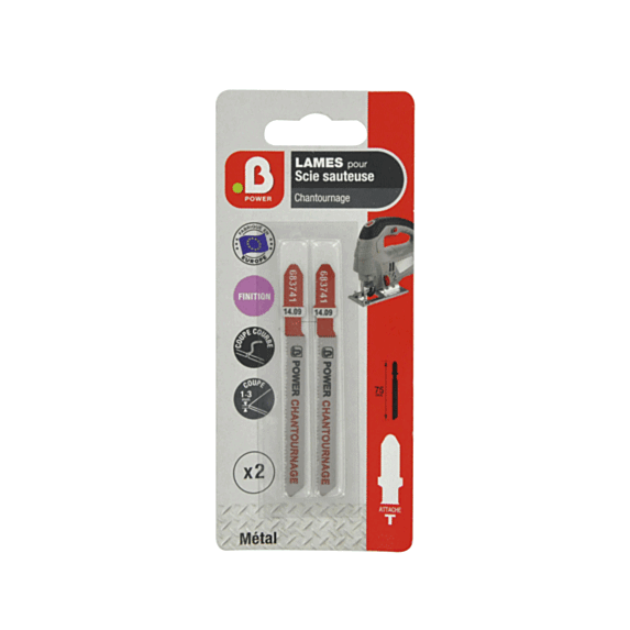 Lame scie sauteuse chantournage métal 1/3mm x2 - B POWER