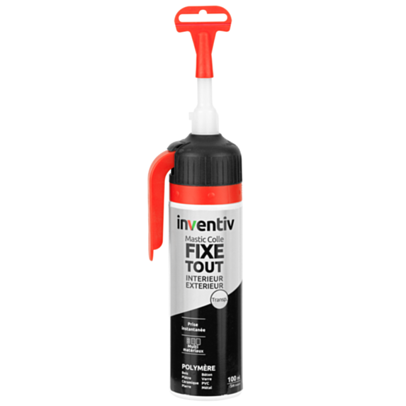 Mastic de Fixation Polymère Transparent Intérieur/Extérieur Sans Pistolet 100ml - INVENTIV