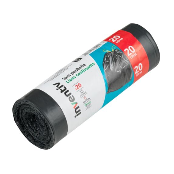 20 sacs poubelle coulisse 20 L - INVENTIV