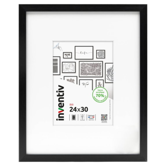 Cadre photo Isis noir 24x30cm - INVENTIV