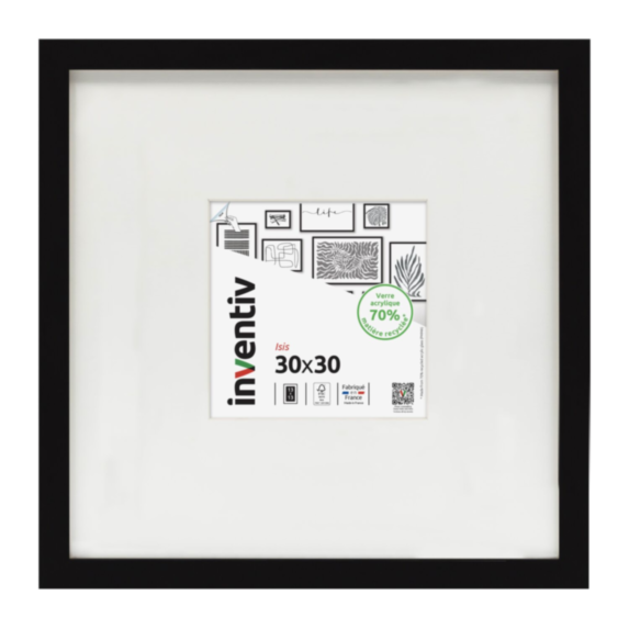 Cadre photo Isis 30x30cm noir - INVENTIV