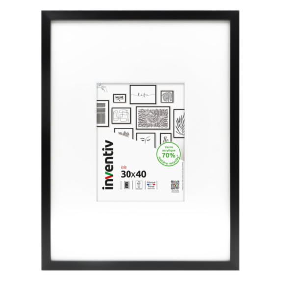 Cadre photo Isis noir 30x40cm - INVENTIV