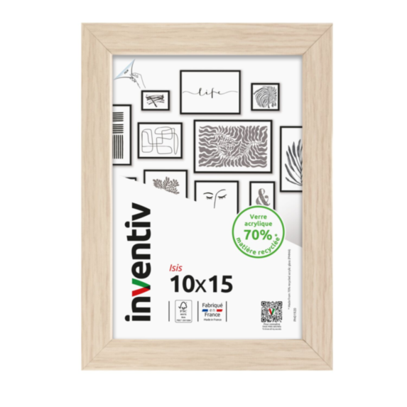 Cadre photo Isis naturel 10x15cm - INVENTIV