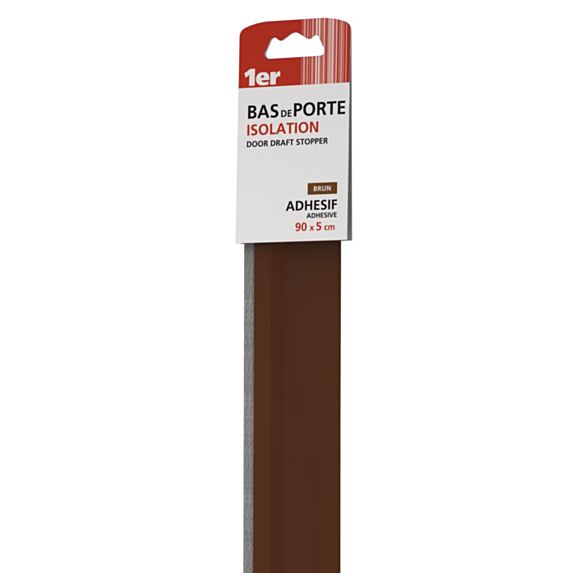 Bas de Porte Isolant Adhésif 90x5cm Brun - 1ER