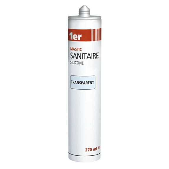 Mastic sanitaire silicone transparent 270 mL - 1ER