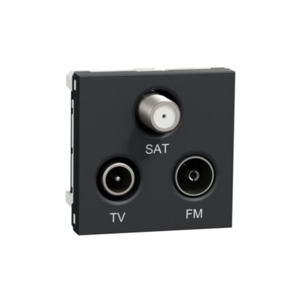Prise TV + FM + SAT 2 modules Unica anthracite - SCHNEIDER