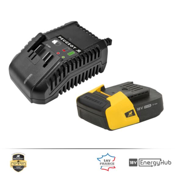 Chargeur + Batterie 18V 2Ah - PEUGEOT ENERGYHUB