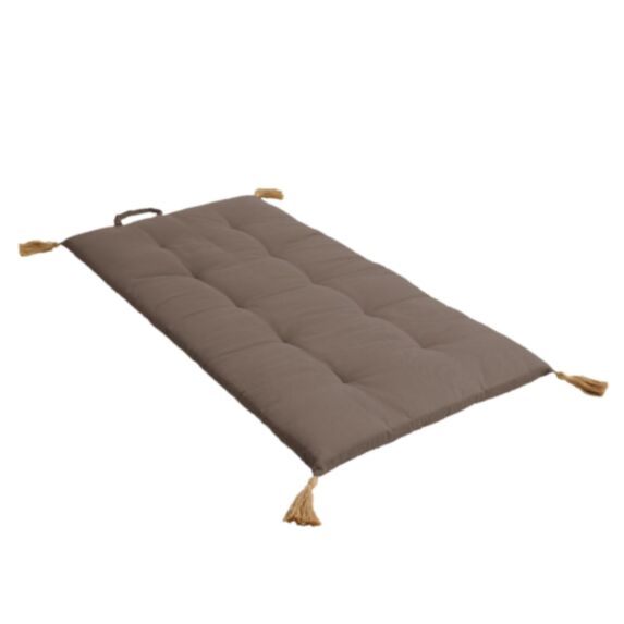 Futon repliable Panama 60 x 120 cm pompons jute vison - DECOSTARS