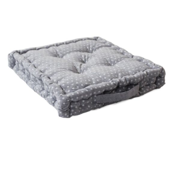 Coussin de sol avec poignée Elisa 40 x 40 x 3 cm gris - DECOSTARS