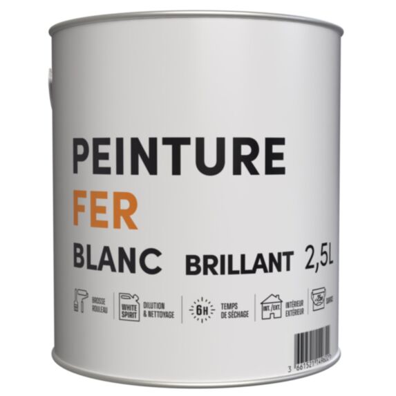 Peinture TDP glycéro fer antirouille blanc 2,5 L - RECA