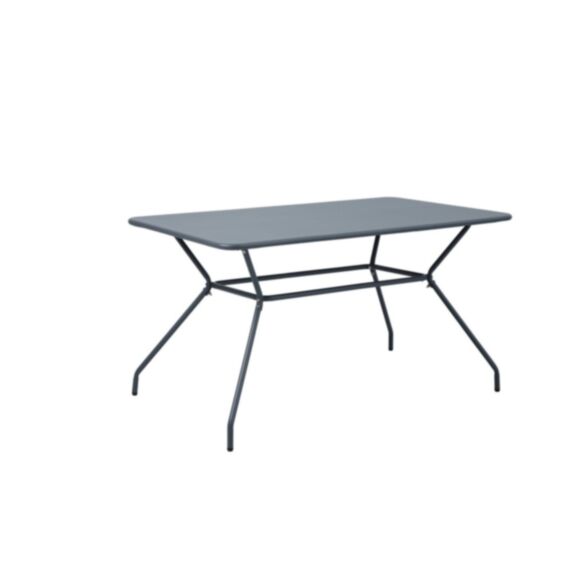 Table Guethary acier gris anthracite 180x140x75cm - OVIALA