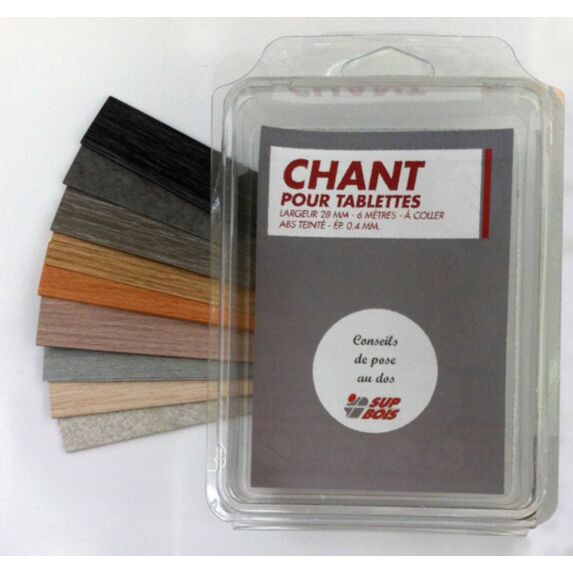 Chant à coller pour tablette coloris aluminium