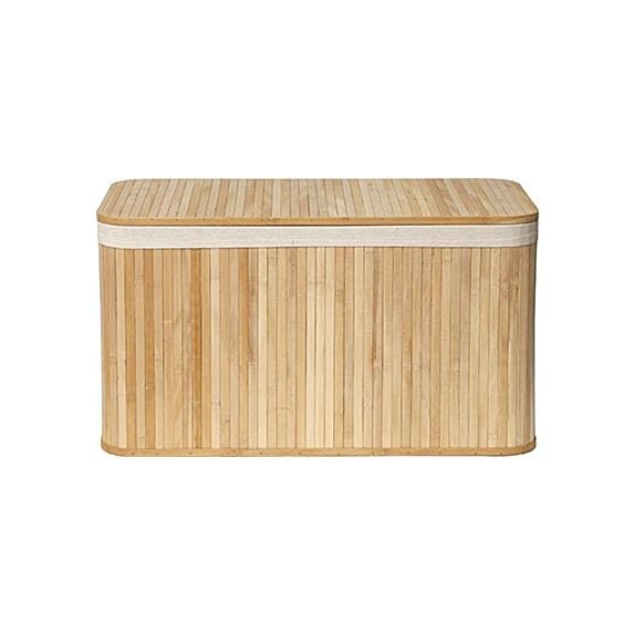 Malle rectangulaire grand modèle - bambou/tissu lin