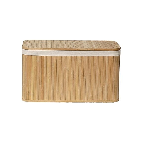 Malle rectangulaire petit modèle - bambou/tissu lin