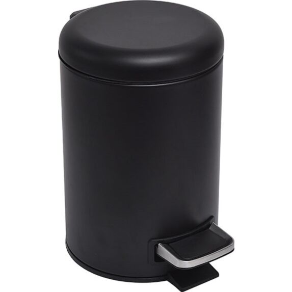 Poubelle métal frein de chute 3l - noir mat - TENDANCE
