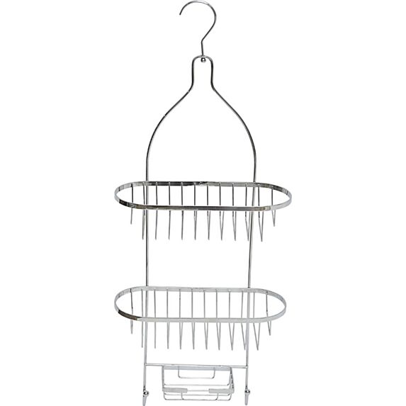 Serviteur métal 2 paniers/Porte-savon chrome - TENDANCE
