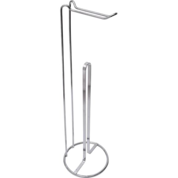 Dérouleur papier WC avec réserve métal chromé H54 cm - TENDANCE