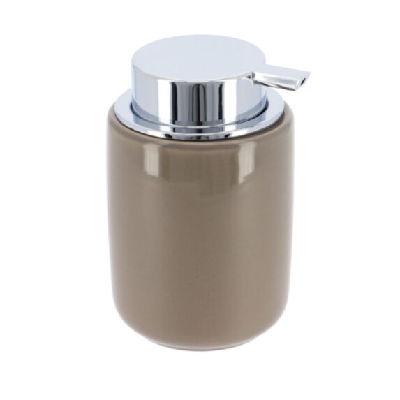 Distributeur de savon Dolomite Chrome 8,3cm Taupe - TENDANCE