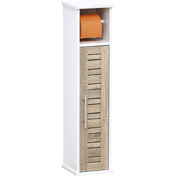 Meuble WC 1 porte dérouleur + réserve papier MDF Stockholm - TENDANCE