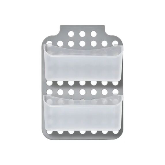 Serviteur 2 paniers pour paroi de douche gris/transparent - TENDANCE