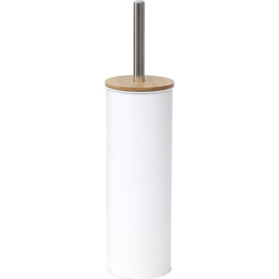 Brosse WC métal bambou/blanc - TENDANCE