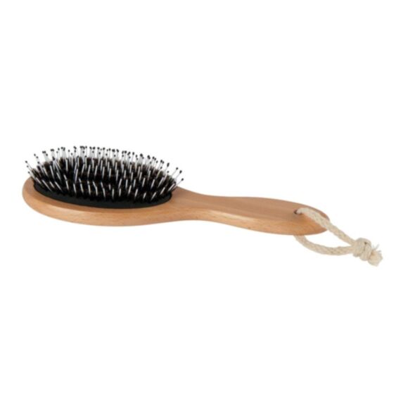Brosse à cheveux plateforme arrondie en bois - TENDANCE