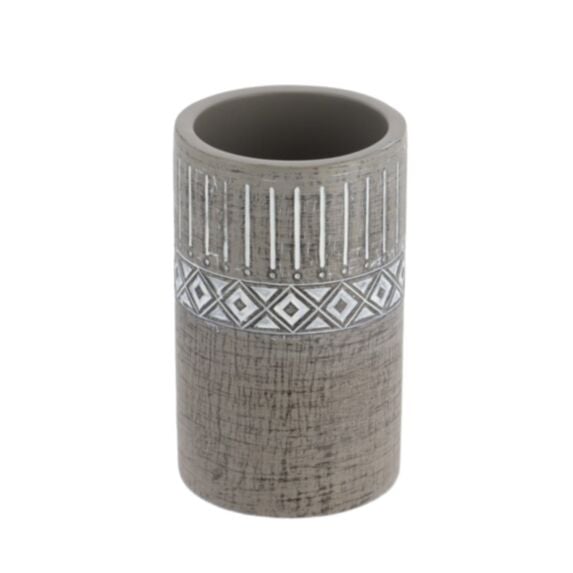 Gobelet ciment décor géométrique 200ml gris - TENDANCE