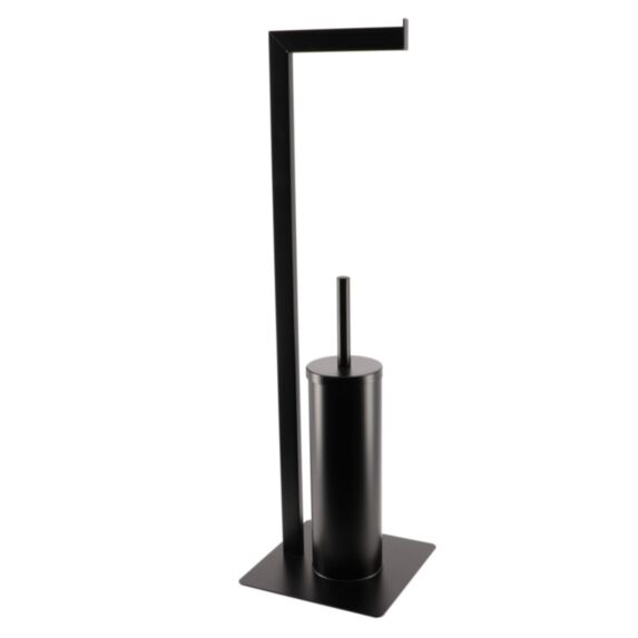 Dérouleur/brosse papier WC métal noir 68x20x20cm - TENDANCE