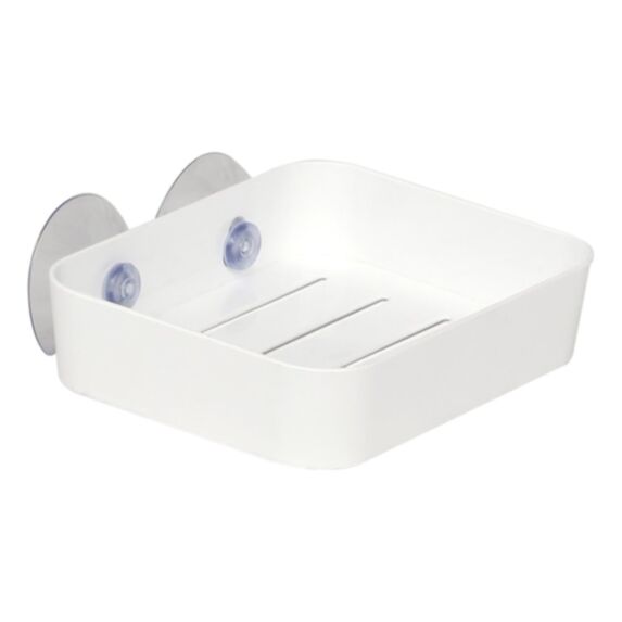 Porte savon plastique à ventouses blanc - TENDANCE