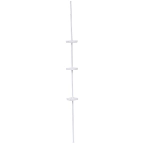 Colonne téléscopique 3 étagères métal/plastique blanc - TENDANCE