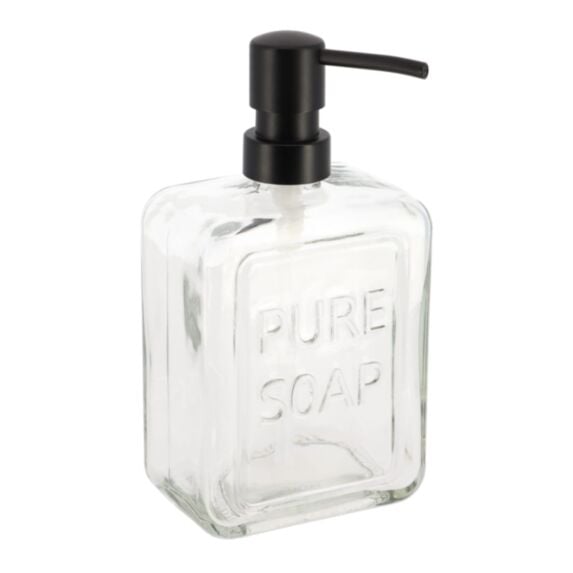 Distributeur de savon Verre bambou Transparent 570ml - TENDANCE