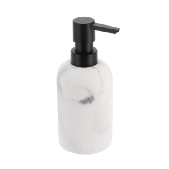 Distributeur à savon polyrésine 300ml blanc effet marbre - TENDANCE