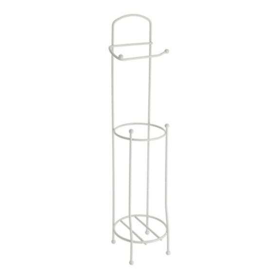 Dérouleur papier WC avec réserve métal blanc H65 cm - TENDANCE