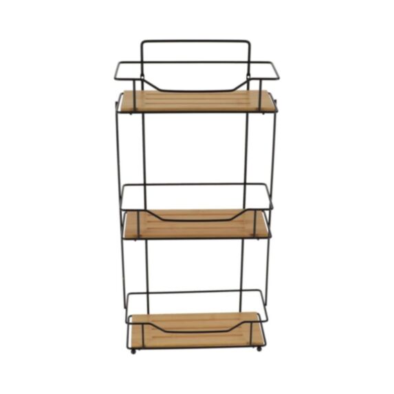 Etagère rectangulaire 3 niveaux bambou noir - TENDANCE