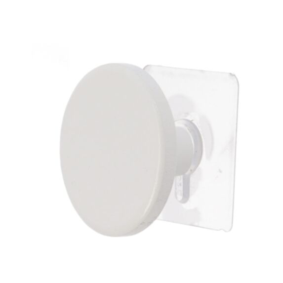 Patère sticker en bambou Ø6,5 cm blanc - TENDANCE