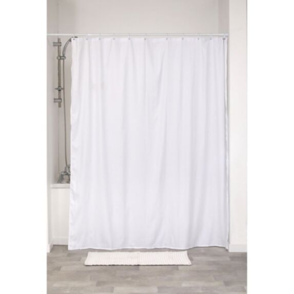 Rideau de douche microfibre 180 x 200 cm blanc - TENDANCE