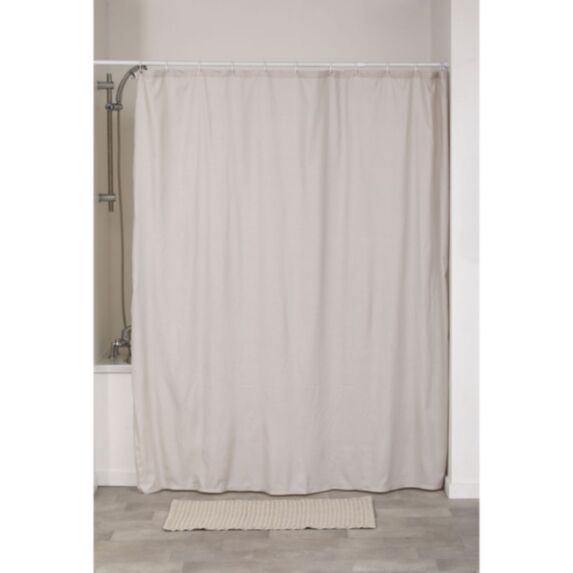 Rideau de douche polyester 180 x 200 cm beige - TENDANCE