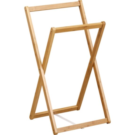 Porte-serviettes pliable 2 barres bambou