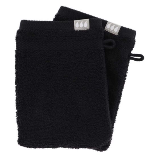 2 gants de toilette 15x21cm 100% coton noir x2 - TENDANCE