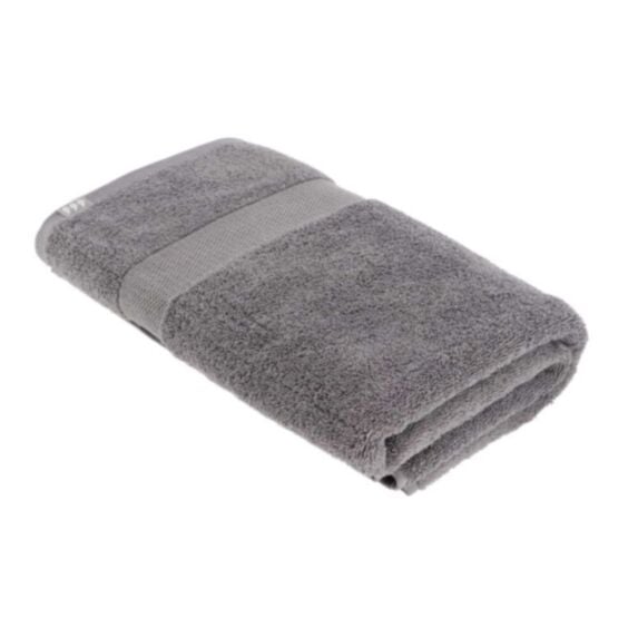 Serviette de bain 90x150cm 100% coton gris - TENDANCE