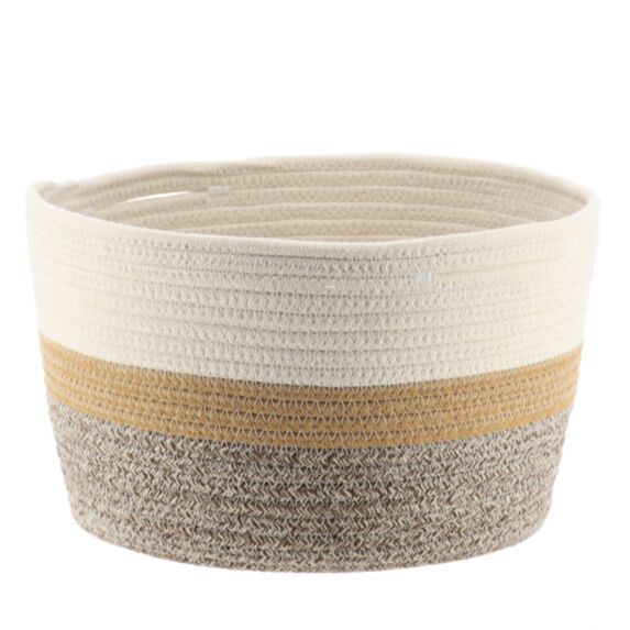 Corbeille Tissu Naturel/Marron 32x20cm - TENDANCE