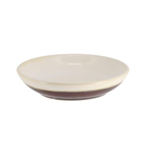 Porte-savon grès rond tricolore marron/beige - TENDANCE
