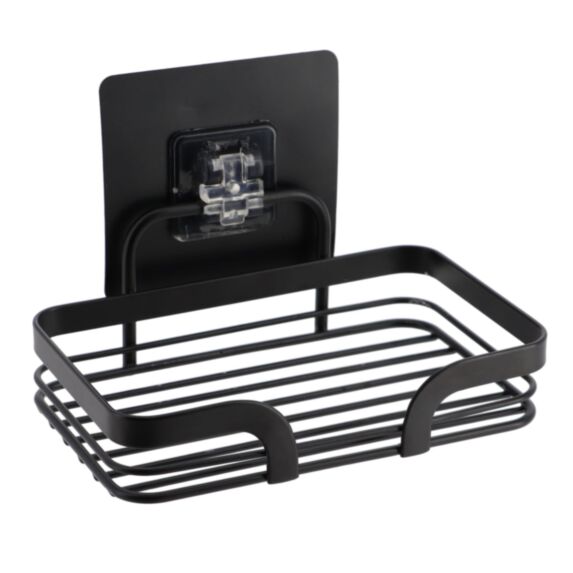Porte savon métal peint Noir mat 10cm - TENDANCE