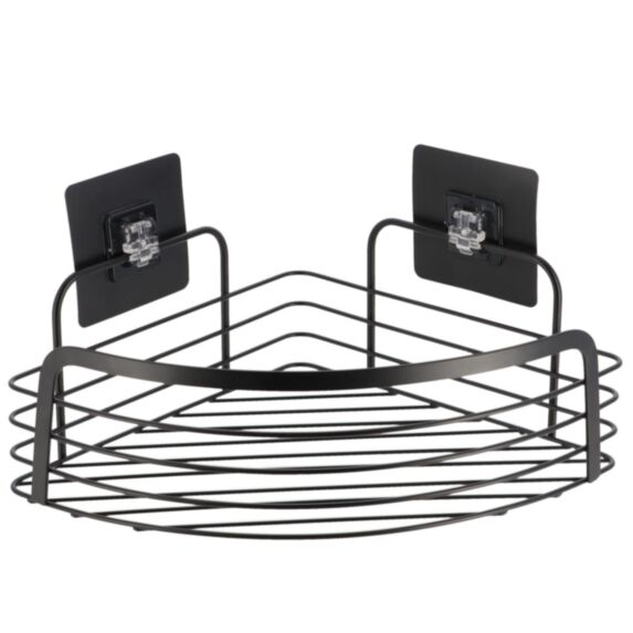 Étagère d'angle métal noir mat 22,5cm - TENDANCE