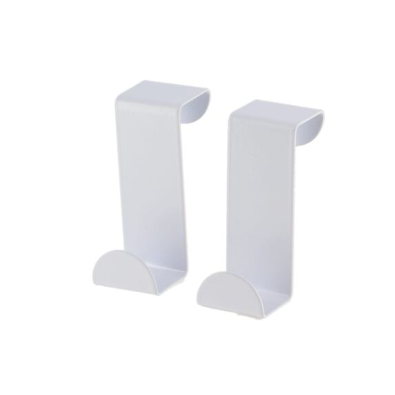 Patères 2 petites acier inoxydable blanc 4,5cm - TENDANCE