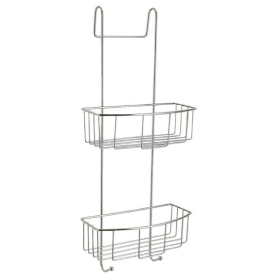 Serviteur métal pour paroi de douche 2 paniers chromé - TENDANCE