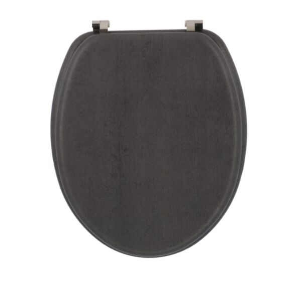 Abattant WC Bois Façon béton 44cm Gris - TENDANCE