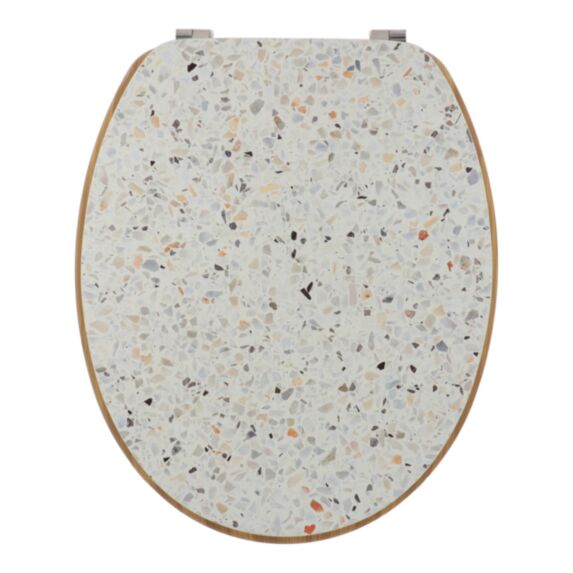 Abattant WC MDF Assise façon bambou Terrazzo 46cm - TENDANCE